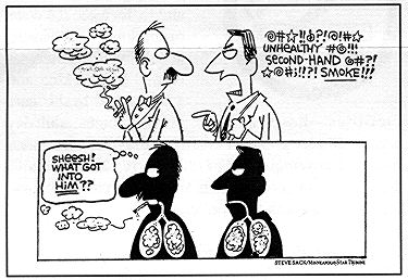 Second-hand smoke cartoon